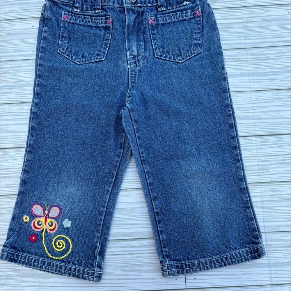 Dora Nickelodeon Denim Jeans with Butterfly Embroidery